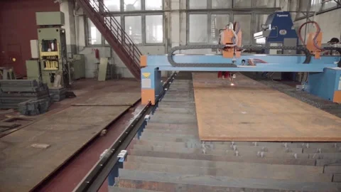 Laser and plasma cutting machine CNC Stock Footage 104912032