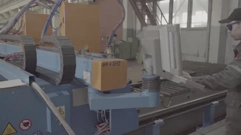 Laser and plasma cutting machine CNC FLAT Stock Footage 104912735