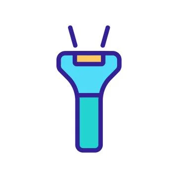 Laser barcode scanner in action side view icon vector outline illustration Stock-Illustration