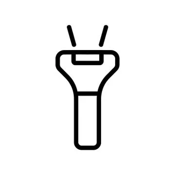 Laser barcode scanner in action side view icon vector outline illustration Stock-Illustration