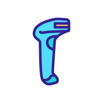Laser barcode scanner with holder icon vector outline illustration Illustrazione stock
