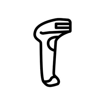 Laser barcode scanner with holder icon vector outline illustration Stock-Illustration