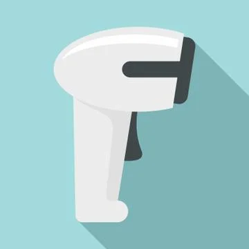 Laser barcode scanner icon, flat style Illustrazione stock