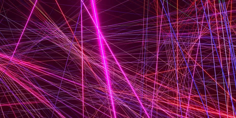 Laser beam effect on a black background 3D illustration Stock Illustration