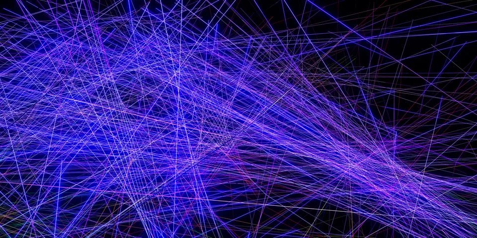Laser beam effect on a black background 3D illustration Stock Illustration