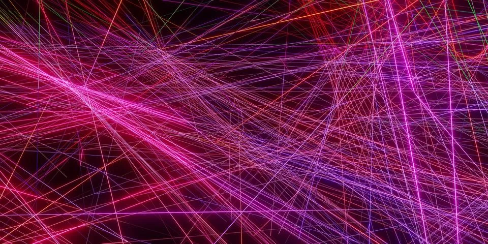 Laser beam effect on a black background 3D illustration Stock Illustration