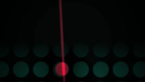 Laser beam hitting green dots surface. Stock Footage 335369215
