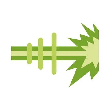 Laser beam impacting surface with energy blast Stock Illustration