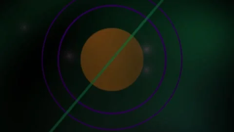 Laser beam intersecting circular object in dark space. Stock Footage 336702451