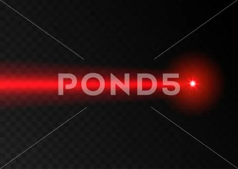 Laser beam red light. Vector laser beam line ray glow effect energy ...