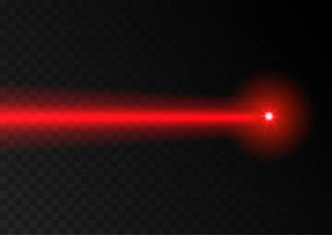 Laser beam red light. Vector laser beam line ray glow effect energy 스톡 일러스트