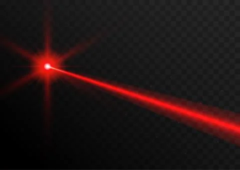 Laser beam red light. Vector laser beam line ray glow effect energy 스톡 일러스트