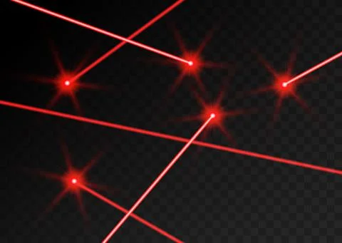 Laser beam red light. Vector laser beam line ray glow effect energy 스톡 일러스트