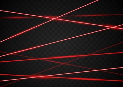 Laser beam red light. Vector laser beam line ray glow effect energy Stock Illustration
