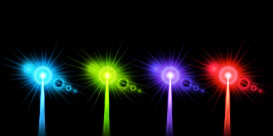 Laser beam set. vector illustration. Stock-Illustration