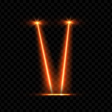 Laser beam. Vector orange neon double beams with flashes. 库存插图