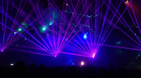 Laser beams at dance party Stock Footage 47232511