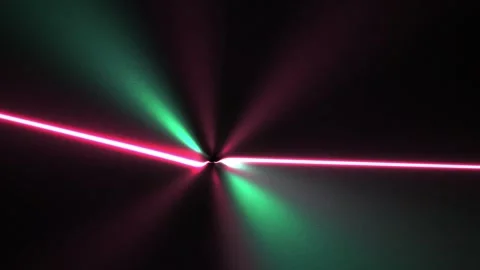 Laser beams intersect in darkness. Stock Footage 340035136