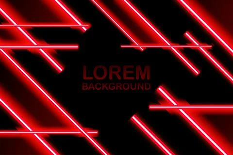 Laser beams red light. Laser beam lines ray glow effect energy. Stock Illustration