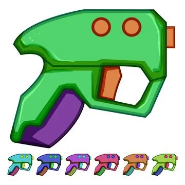 Laser blaster gun cartoon vector graphic イラスト素材