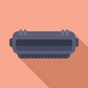 Laser cartridge icon flat vector. Computer device Illustrazione stock