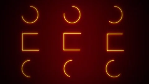 Laser Circles on Red Abstract Background 4K Loop Stock Footage 300055062