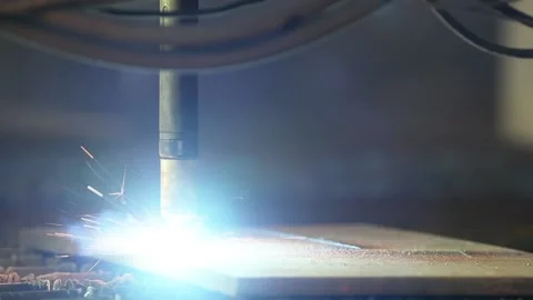 Laser CNC cutting technology of flat sheet metal. slow motion Stock Footage 94389100