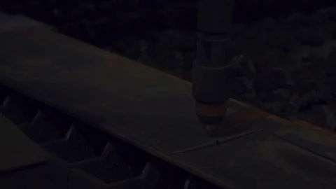 Laser CNC machine. Cut sheet metal at workshop. Programmable highly accurate Video stock 108235183