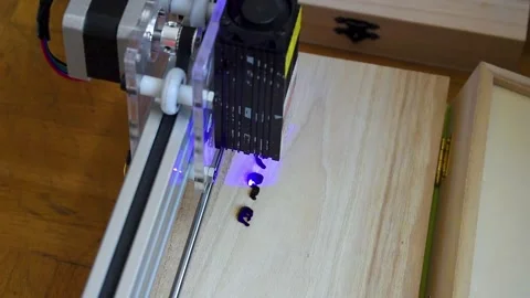 Laser CNC machine during in use. Stock Footage 147263776