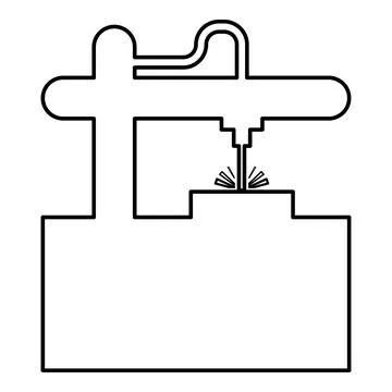 Laser CNC machine for engraving device equipment for cutting use beam conto.. Stock Illustration