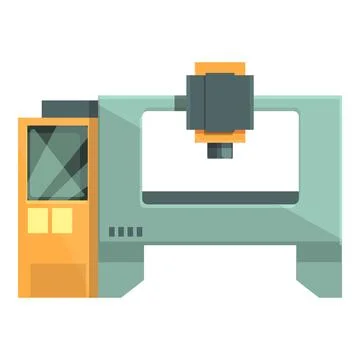 Laser cnc machine icon cartoon . Industry factory Stock Illustration