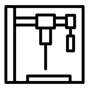 Laser cnc machine icon outline vector. Lather equipment Stock Illustration