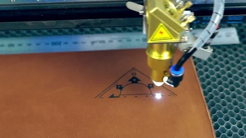 Laser CNC machine for leather Stock Footage 101571981