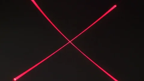 Laser cross optical guidance visualization. Stock Footage 113987170