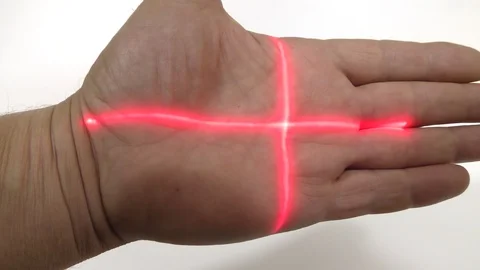 Laser cross optical guidance visualization. Stock Footage 113987563