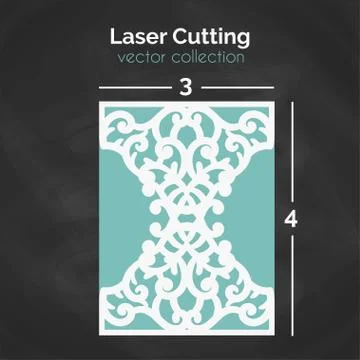 Laser Cut Card. Template For Cutting. Cutout Illustration Stock Illustration