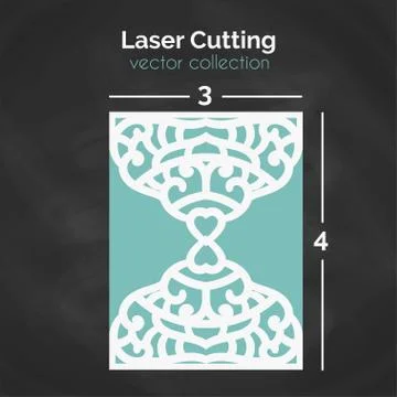 Laser Cut Card. Template For Cutting. Cutout Illustration Stock Illustration