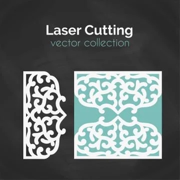 Laser Cut Card. Template For Cutting. Cutout Illustration Stock Illustration