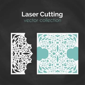 Laser Cut Card. Template For Cutting. Cutout Illustration Stock Illustration