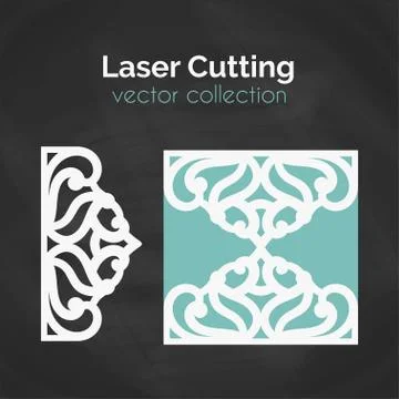 Laser Cut Card. Template For Cutting. Cutout Illustration Stock Illustration
