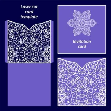 Laser cut card template Stock Illustration