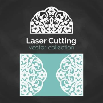 Laser Cut Card. Template For Laser Cutting. Cutout Illustration With Abstract Stock Illustration