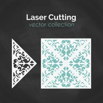 Laser Cut Card. Template For Laser Cutting. Cutout Illustration With Abstract Stock Illustration