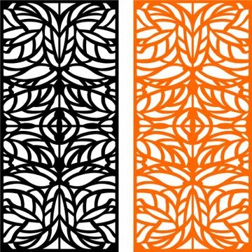 Laser cut cnc panel design for metal, wooden room divider. Stock Illustration