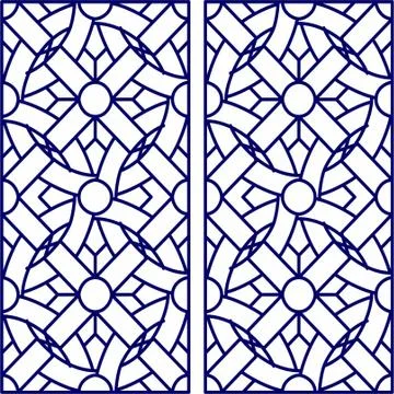 Laser cut cnc panel design for metal, wooden room divider. Stock Illustration