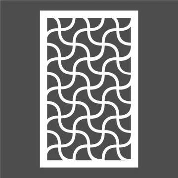 Laser cut cnc panel design for metal, wooden room divider. Stock Illustration
