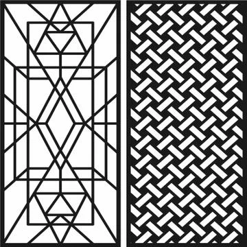 Laser cut cnc panel design for metal, wooden room divider. Stock Illustration