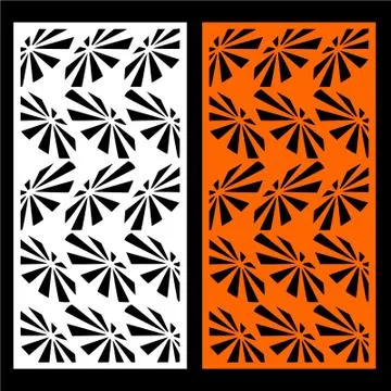 Laser cut cnc panel design for metal, wooden room divider. Stock Illustration