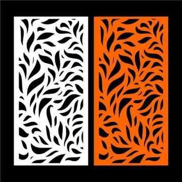 Laser cut cnc panel design for metal, wooden room divider. Stock Illustration