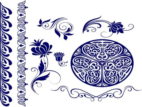 Laser cut cnc panel design for metal, wooden room divider. Stock Illustration